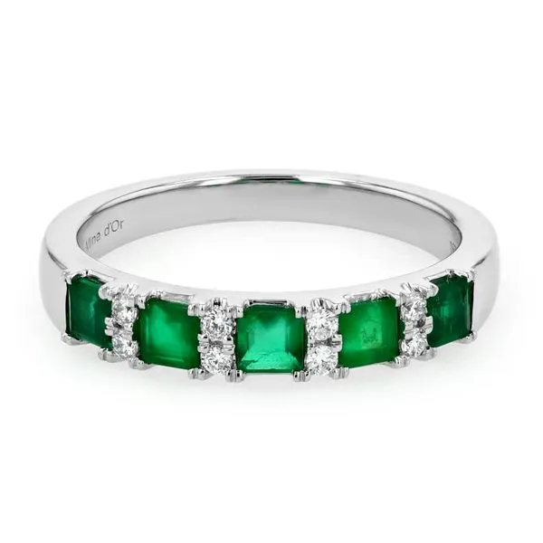 0.80tw Emerald & Diamond Fashion Ring in 18kt White Gold La Mine d'Or Moncton, NB