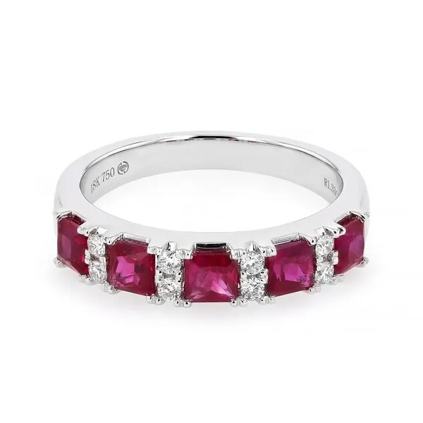 0.90tw Ruby & Diamond Fashion Ring in 18kt White Gold La Mine d'Or Moncton, NB