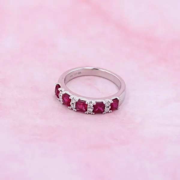 0.90tw Ruby & Diamond Fashion Ring in 18kt White Gold Image 3 La Mine d'Or Moncton, NB