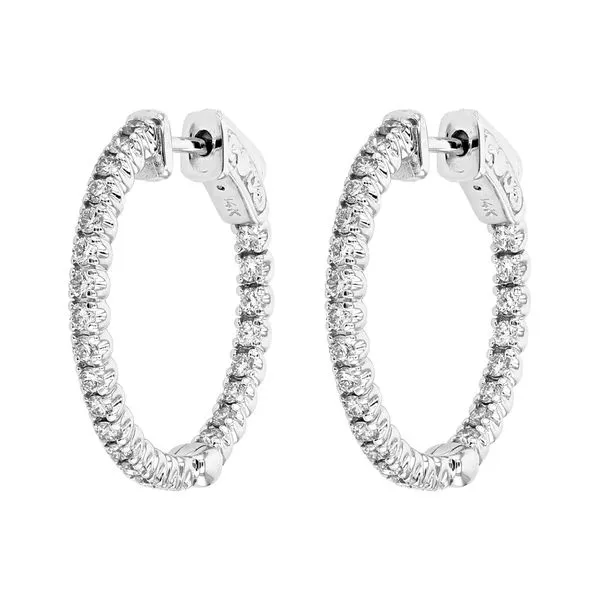 1.00tw Round Diamonds In-Out Eternity Hoop Earrings La Mine d'Or Moncton, NB