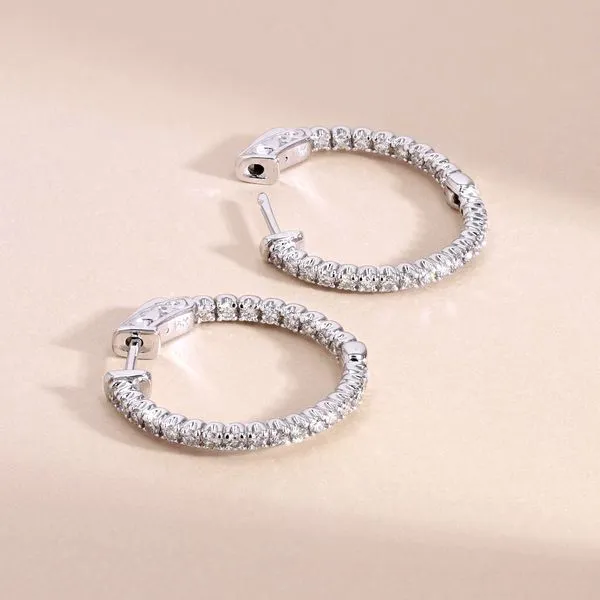 1.00tw Round Diamonds In-Out Eternity Hoop Earrings Image 2 La Mine d'Or Moncton, NB