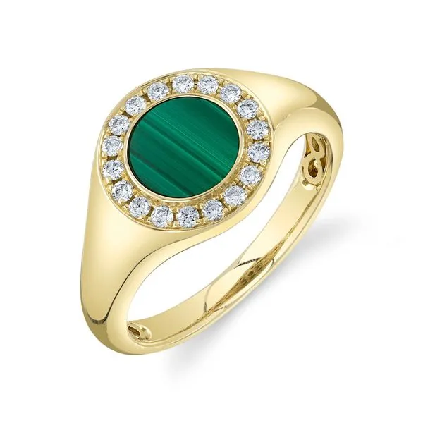 0.95tw Shy Creation Kate Diamond and Malachite Signet Ring La Mine d'Or Moncton, NB
