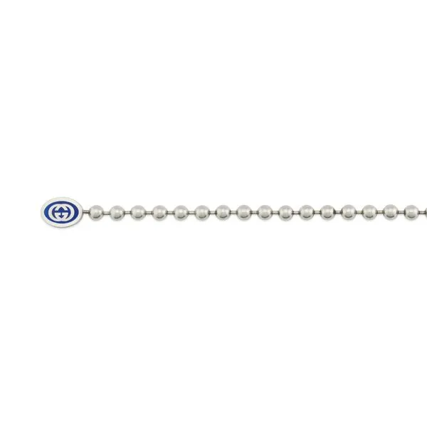 Gucci Intelocking G Boule Blue Enamel Silver Bracelet Image 2 La Mine d'Or Moncton, NB