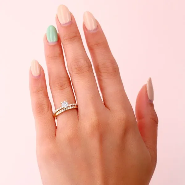 0.75tw Charlotte Round Diamond Pave Engagement Ring Image 4 La Mine d'Or Moncton, NB