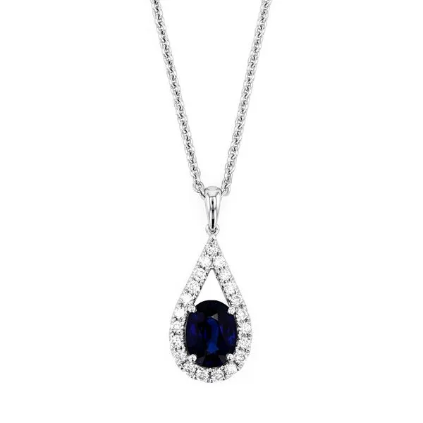 3.00tw Sapphire and Diamond Halo Pendant La Mine d'Or Moncton, NB