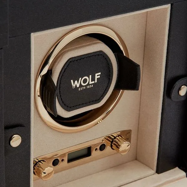 WOLF Palermo Single Watch Winder Black Anthracite Image 5 La Mine d'Or Moncton, NB