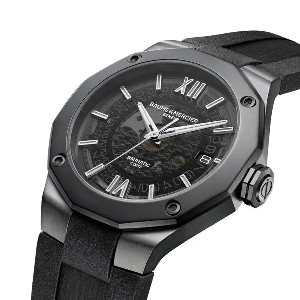 Baume & Mercier Riviera Automatic Watch Sapphire Gray Dial 42mm Image 4 La Mine d'Or Moncton, NB