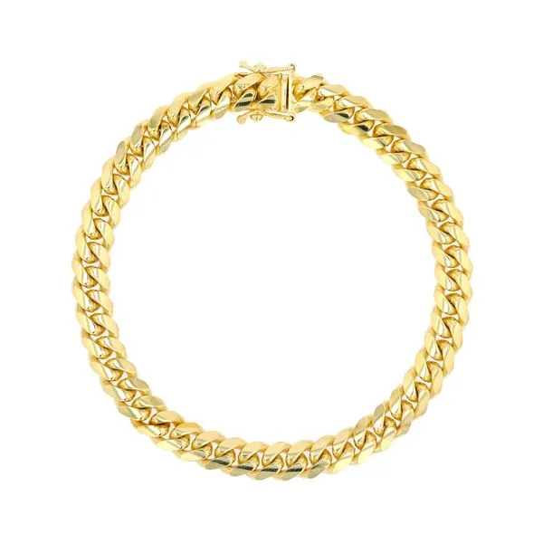 7mm Cuban Link 14kt Yellow Gold Bracelet 8" La Mine d'Or Moncton, NB