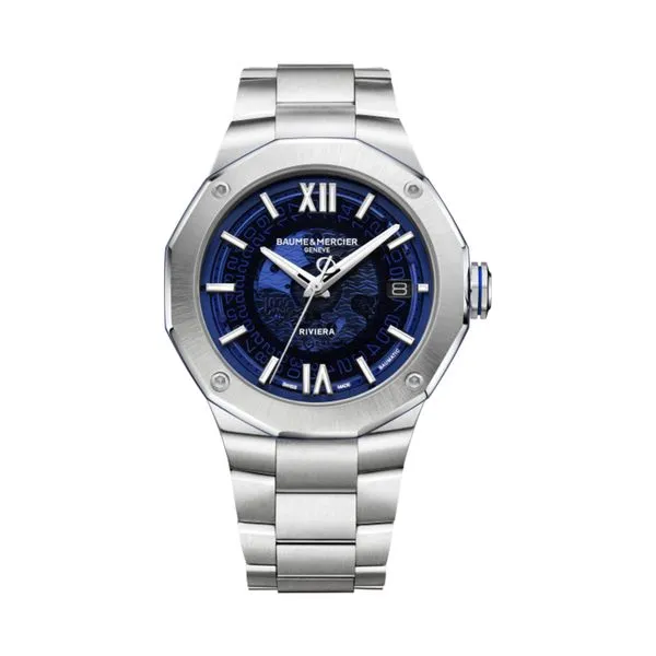 Baume & Mercier Riviera 50th Aniversary Automatic Watch Blue Dial 42mm La Mine d'Or Moncton, NB
