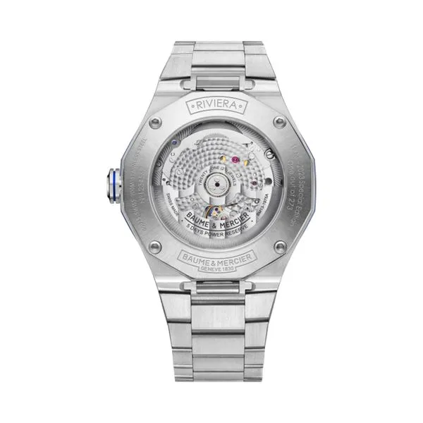 Baume & Mercier Riviera 50th Aniversary Automatic Watch Blue Dial 42mm Image 2 La Mine d'Or Moncton, NB