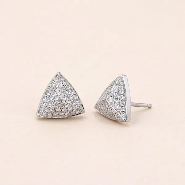 0.50tw Diamond Pave Triangle Stud Earrings Image 3 La Mine d'Or Moncton, NB