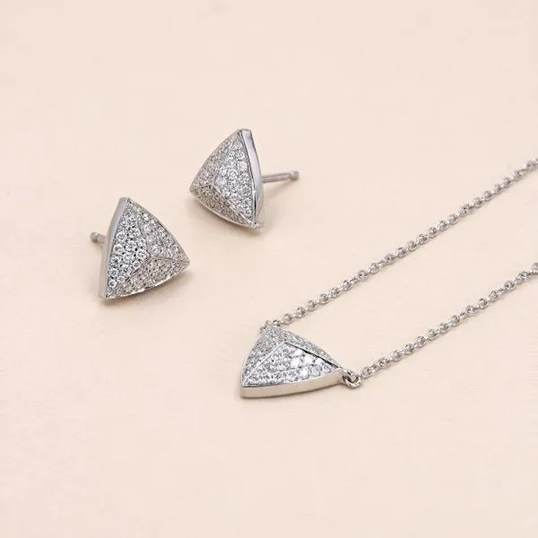 0.50tw Diamond Pave Triangle Stud Earrings Image 4 La Mine d'Or Moncton, NB