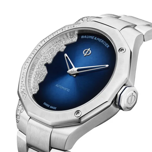 Baume & Mercier Riviera Automatic Watch Diamond-Set Blue Dial 33mm Image 3 La Mine d'Or Moncton, NB