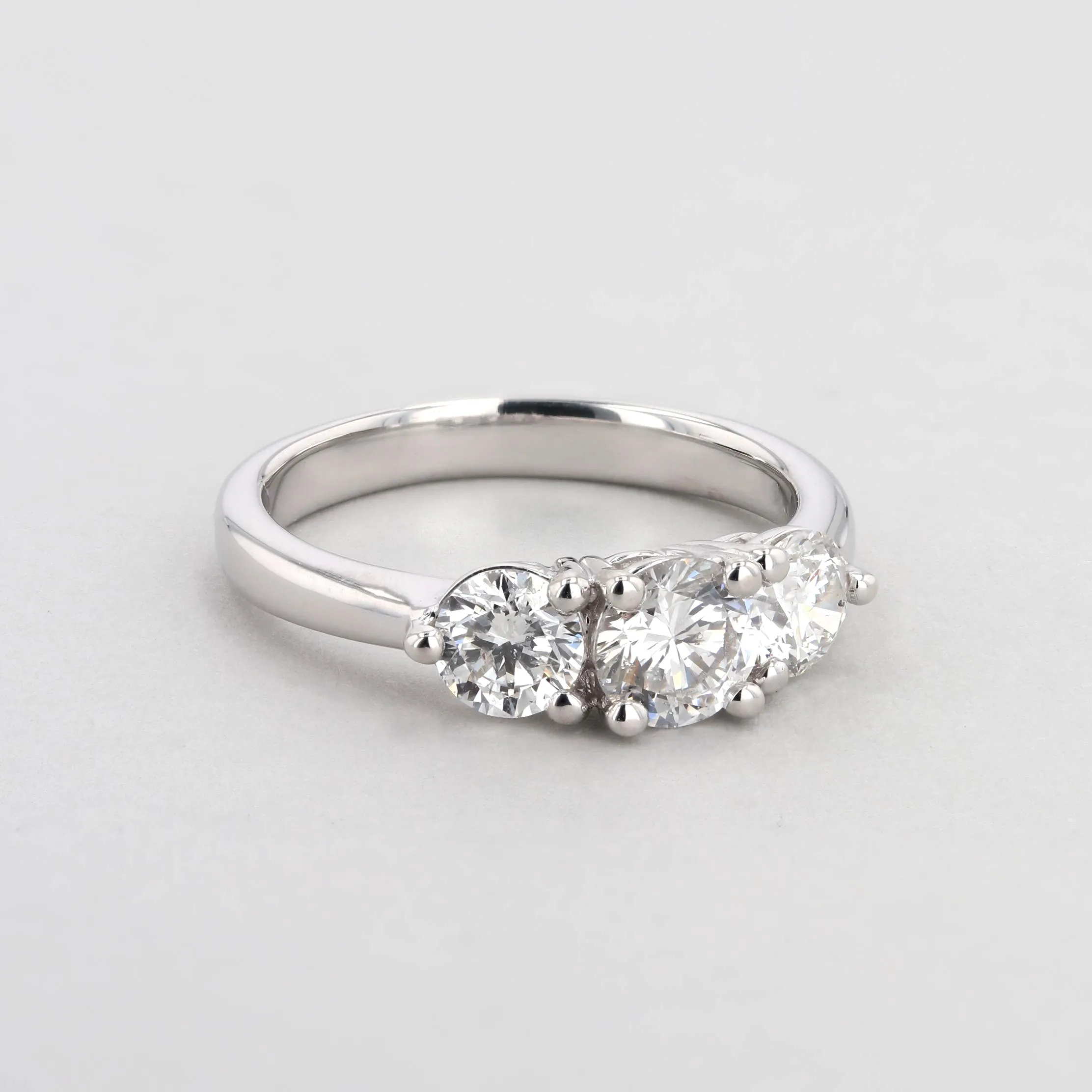 1.45tw Round Three Stone Diamond Ring 18kt White Gold Image 3 La Mine d'Or Moncton, NB