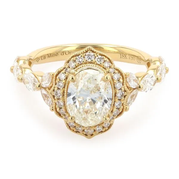2.10tw Florence Oval Diamond Halo Engagement Ring La Mine d'Or Moncton, NB