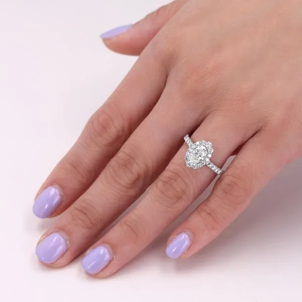 1.85tw Kensington Oval Diamond Halo Engagement Ring Image 4 La Mine d'Or Moncton, NB