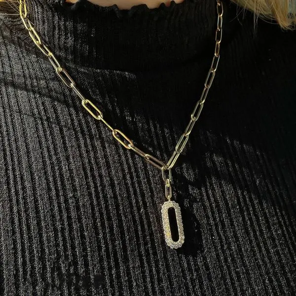 0.92tw Shy Creation Kate Diamond Paperclip Necklace Image 3 La Mine d'Or Moncton, NB