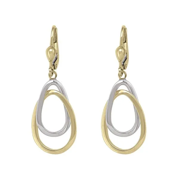 14kt Two Tone Fancy Drop Earrings La Mine d'Or Moncton, NB
