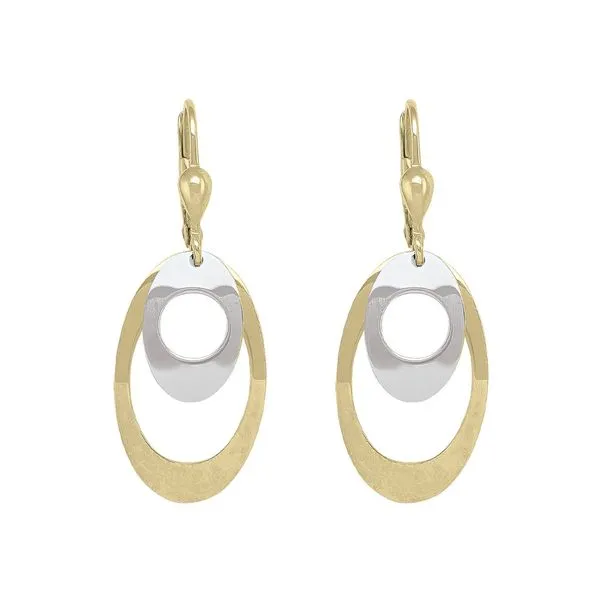10kt Two Tone Fancy Drop Earrings La Mine d'Or Moncton, NB