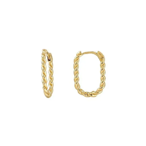 10kt Yelllow Gold Twisted Oval Hoop Earrings La Mine d'Or Moncton, NB