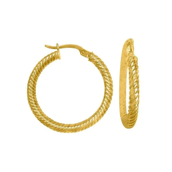 10kt Yellow Gold Round Rope Hoop Earrings La Mine d'Or Moncton, NB