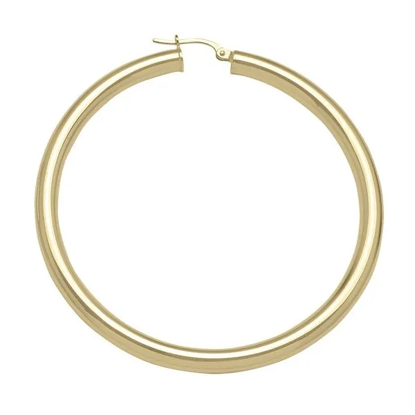 10kt Yellow Gold 4mm Hoop Earrings Image 2 La Mine d'Or Moncton, NB