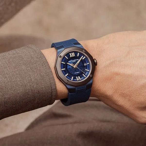 Baume & Mercier Riviera Automatic Watch Blue Dial 42mm Image 5 La Mine d'Or Moncton, NB