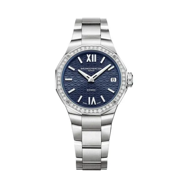 Baume & Mercier Riviera Quartz Watch Night Blue Dial 33mm La Mine d'Or Moncton, NB