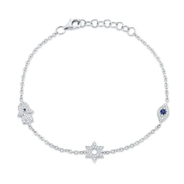 0.21tw Shy Creation Kate Diamonds & Sapphire Hamsa Star Eye Bracelet La Mine d'Or Moncton, NB