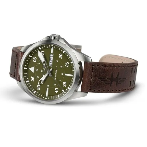 Hamilton Khaki Aviation Pilot Automatic Watch Green Dial 42mm Image 2 La Mine d'Or Moncton, NB