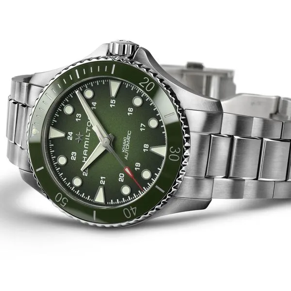 Hamilton Khaki Navy Scuba Automatic Watch Green Dial 43mm Image 2 La Mine d'Or Moncton, NB