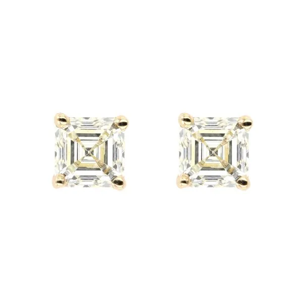 2.04ct Asscher Shaped Diamond Stud Earrings La Mine d'Or Moncton, NB