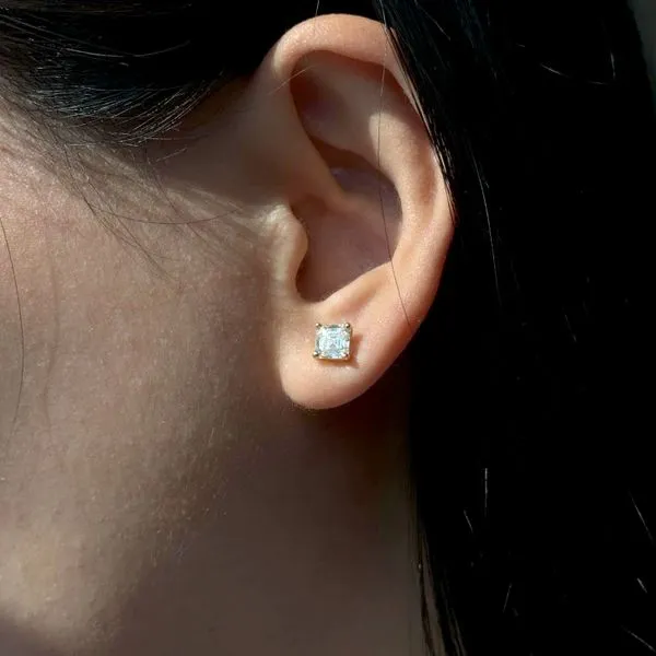 2.04ct Asscher Shaped Diamond Stud Earrings Image 4 La Mine d'Or Moncton, NB
