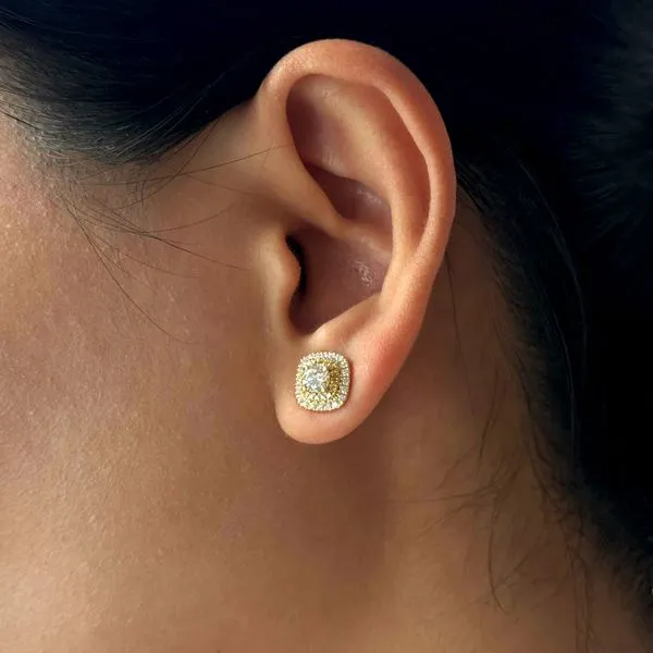 1.10tw Golden Halo Diamond Stud Earrings Image 5 La Mine d'Or Moncton, NB