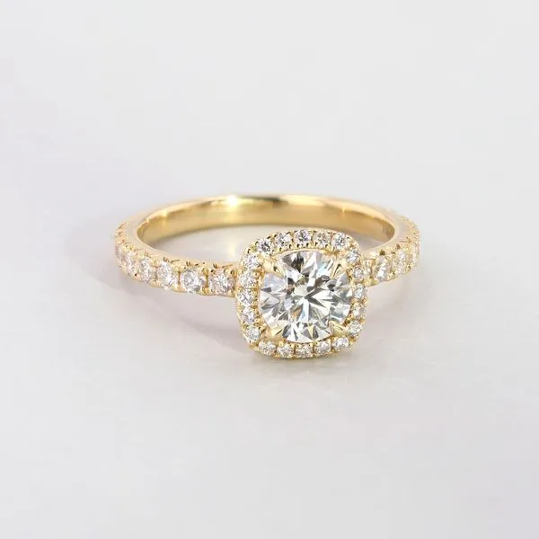 1.38tw Bali Round Diamond Halo Pave Engagement Ring Image 3 La Mine d'Or Moncton, NB