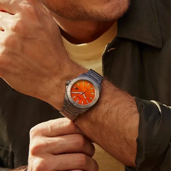 Citizen Brycen Titanium Eco-Drive Watch Orange 41mm Image 4 La Mine d'Or Moncton, NB