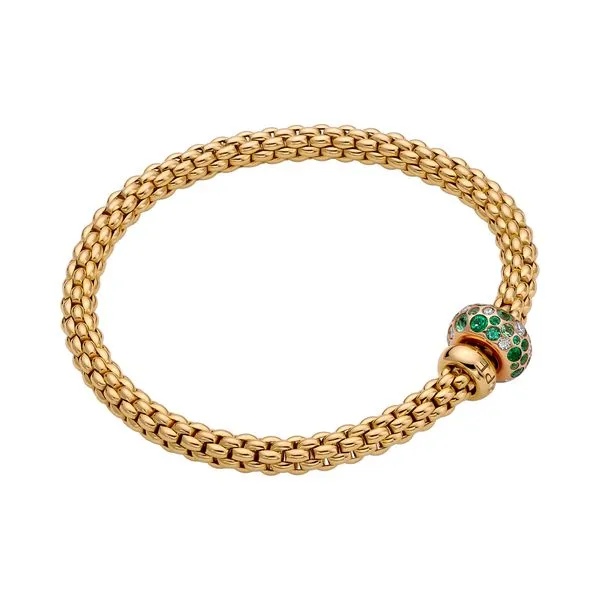 FOPE Solo Flex'it Yellow Gold Diamond & Emerald Bracelet, Size M La Mine d'Or Moncton, NB