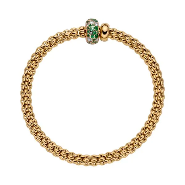 FOPE Solo Flex'it Yellow Gold Diamond & Emerald Bracelet, Size M Image 2 La Mine d'Or Moncton, NB