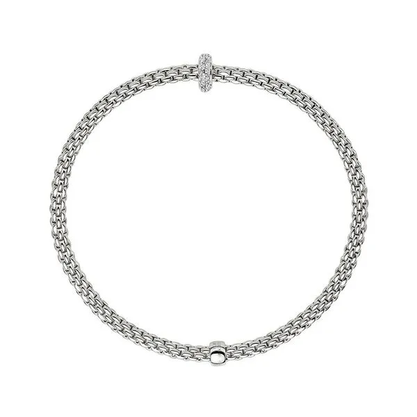 FOPE Prima Flex'it White Gold Diamond Bracelet Size M Image 2 La Mine d'Or Moncton, NB