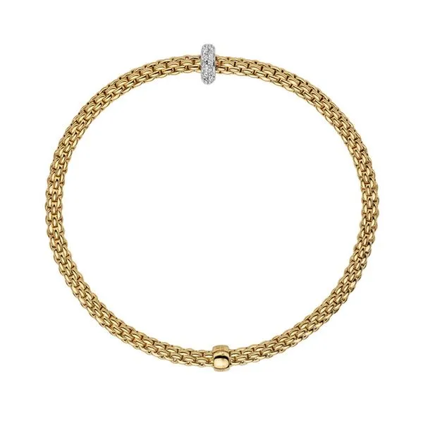 FOPE Prima Flex'it Bracelet Yellow Gold with Diamonds Size M Image 2 La Mine d'Or Moncton, NB