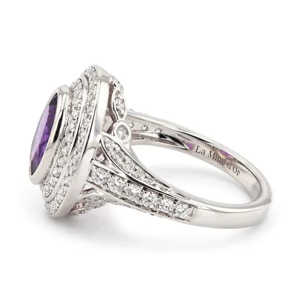 2.50ct Amethyst and Diamond Halo Ring Image 2 La Mine d'Or Moncton, NB
