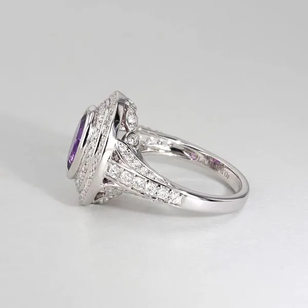 2.50ct Amethyst and Diamond Halo Ring Image 4 La Mine d'Or Moncton, NB