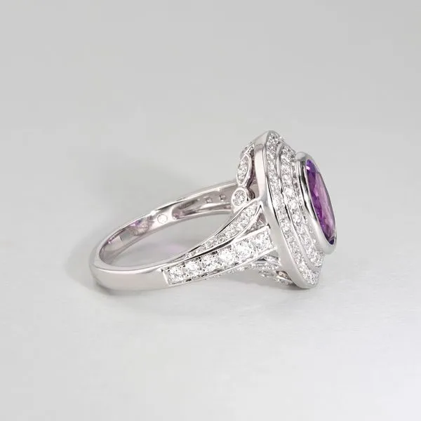 2.50ct Amethyst and Diamond Halo Ring Image 5 La Mine d'Or Moncton, NB