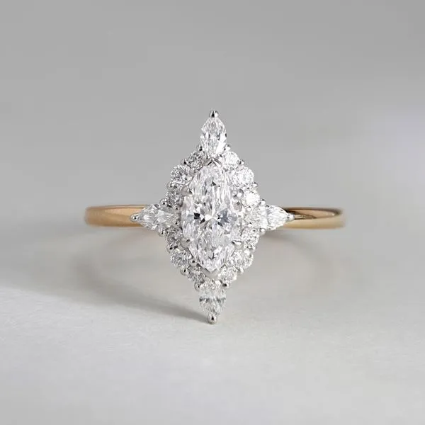 1.03tw Camellia Marquise Diamond Halo Engagement Ring Image 3 La Mine d'Or Moncton, NB
