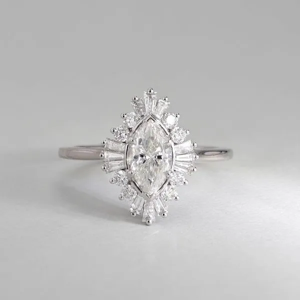 1.30tw Glamis Marquise Diamond Halo Engagement Ring Image 4 La Mine d'Or Moncton, NB