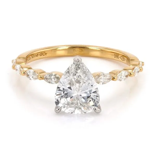 1.71tw Berlin Pear Shaped Diamond Pave Engagement Ring La Mine d'Or Moncton, NB