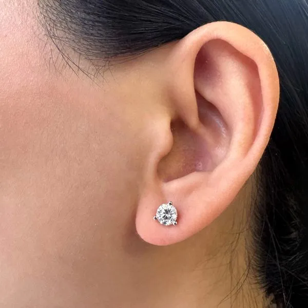 1.18tw Signature Round Brilliant Diamond Platinum Stud Earrings Image 3 La Mine d'Or Moncton, NB