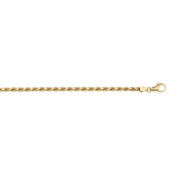 10kt Yellow Gold Solid Rope Anklet 9.5" La Mine d'Or Moncton, NB