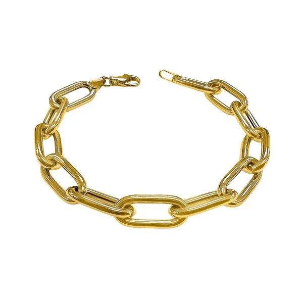 10kt Yellow Gold Hollow Paper Clip Bracelet 8" La Mine d'Or Moncton, NB