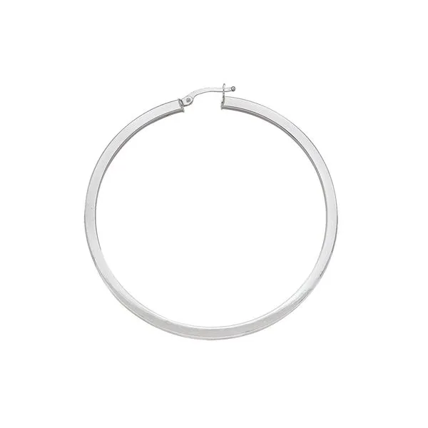 10kt White Gold X-Large Flat Hoop Earrings Image 2 La Mine d'Or Moncton, NB